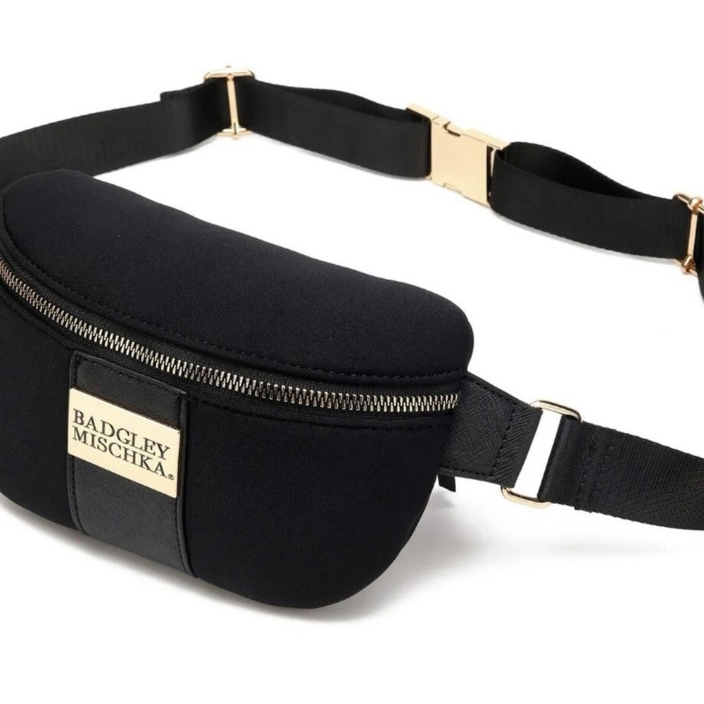 Badgley Mischka Black Pouch with Gold Detail